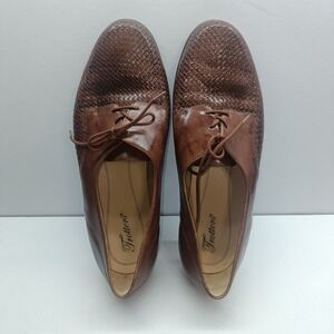 Trotter's Men's‎ Size 7 Brown Herringbone Oxford Loafers